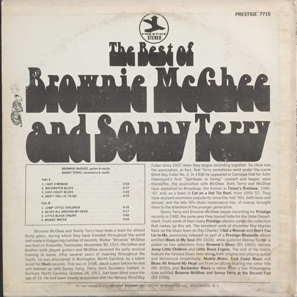 Terry, Sonny & Brownie McGhee - The Best Of Brownie McGhee And Sonny Terry (Vinyl, NM or M-) (Vinyl LP)