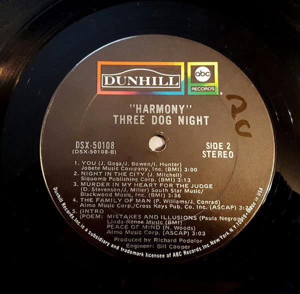 Three Dog Night - Harmony (VG) (Vinyl LP)