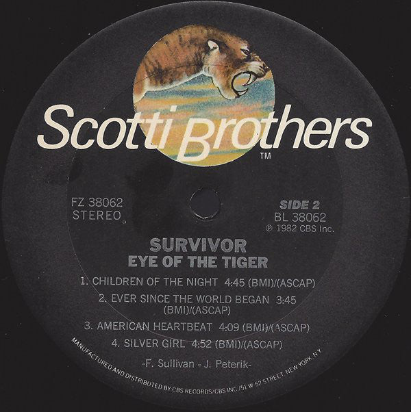 Survivor - Eye Of The Tiger (VG+) (Vinyl LP)