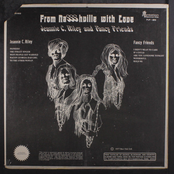 Riley, Jeannie C. with Fancy Friends - From Nashville With Love (VG) (Vinyl LP)