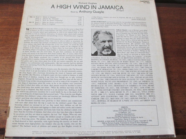 Quayle, Anthony - A High Wind In Jamaica (Abridged) (VG+) (Vinyl LP)