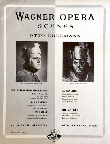 Wagner, Otto Edelmann, Philharmonia Orchestra, Otto Ackermann - Wagner Opera Scenes (VG) (Vinyl LP)