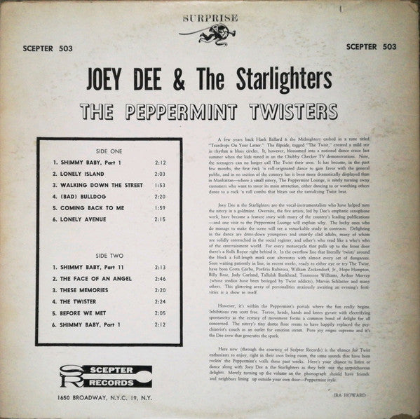 Dee, Joey & The Starliters - The Peppermint Twisters (VG+) (Vinyl LP)