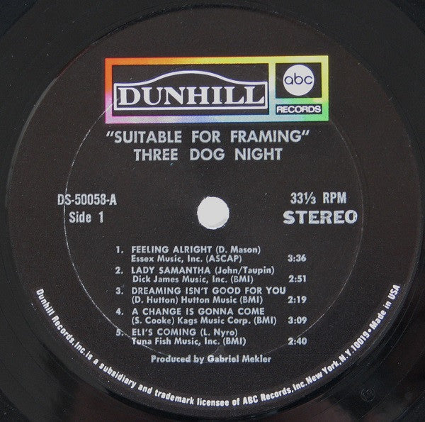 Three Dog Night - Suitable For Framing (Vinyl, VG) (Vinyl LP)