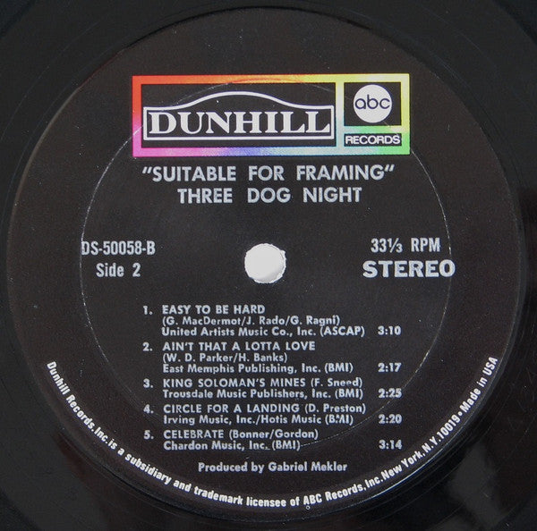 Three Dog Night - Suitable For Framing (Vinyl, VG) (Vinyl LP)