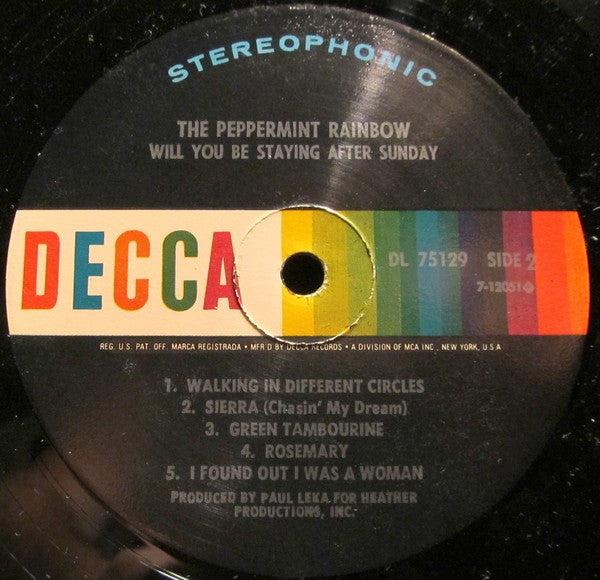 Peppermint Rainbow - Will You Be Staying After Sunday (VG) (Vinyl LP)