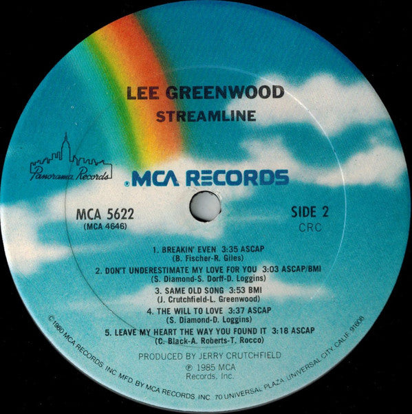 Lee Greenwood - Streamline (VG+) (Vinyl LP)