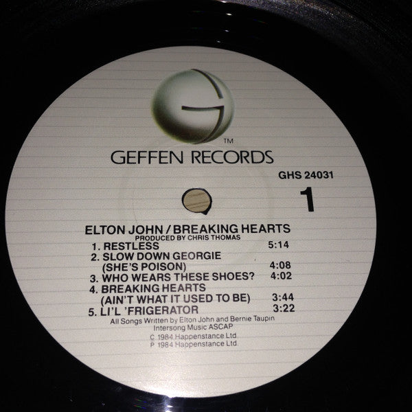 John, Elton - Breaking Hearts (Vinyl, VG+) (Vinyl LP)