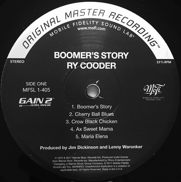 Cooder, Ry - Boomer's Story (Vinyl, VG+) (Vinyl LP)