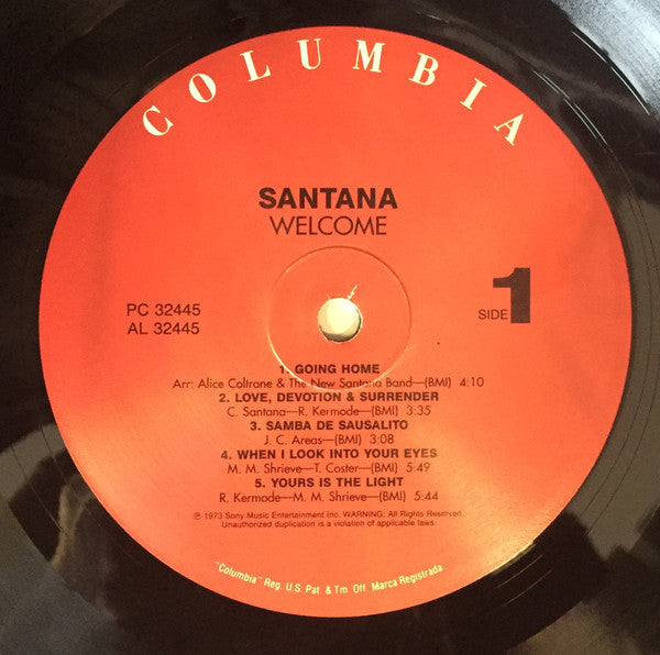Santana - Welcome (Vinyl, VG+) (Vinyl LP)