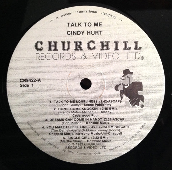Hurt, Cindy - Talk To Me (NM or M-) (Vinyl LP)