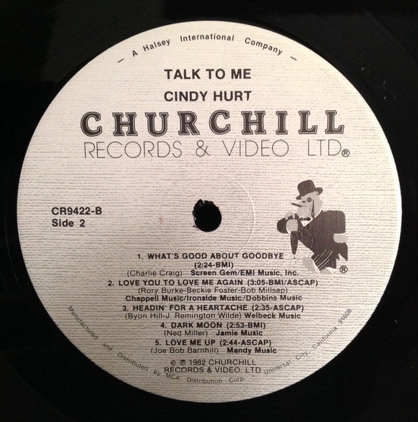 Hurt, Cindy - Talk To Me (NM or M-) (Vinyl LP)