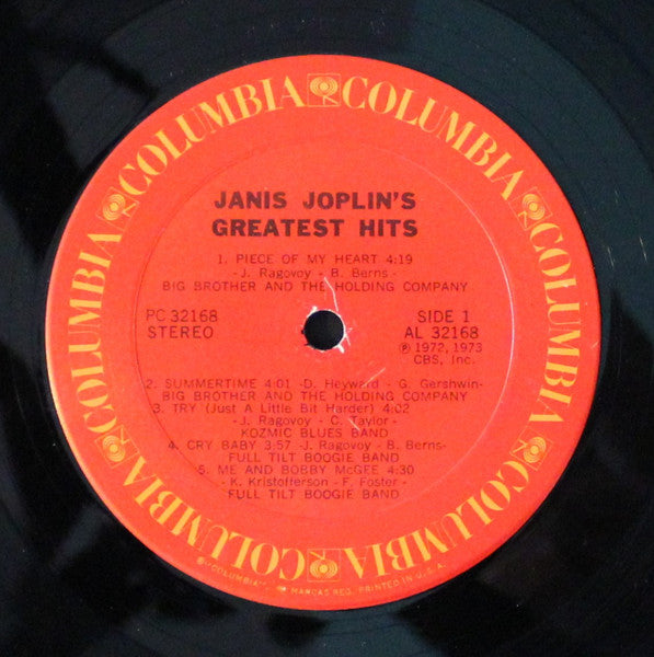 Joplin, Janis - Janis Joplin's Greatest Hits (Vinyl, VG+) (Vinyl LP)