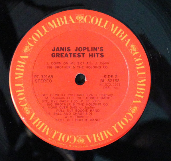 Joplin, Janis - Janis Joplin's Greatest Hits (Vinyl, VG+) (Vinyl LP)