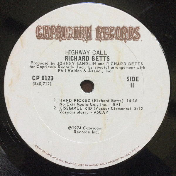 Betts, Richard - Highway Call (Vinyl, VG+) (Vinyl LP)
