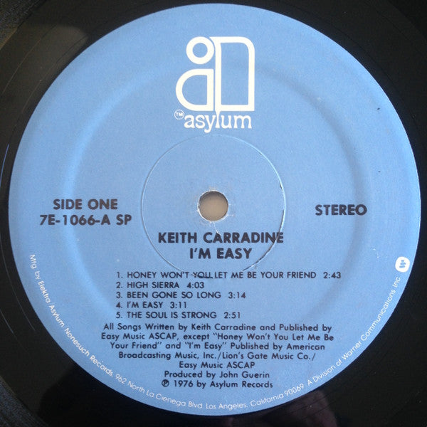 Carradine, Keith - I'm Easy (VG+) (Vinyl LP)