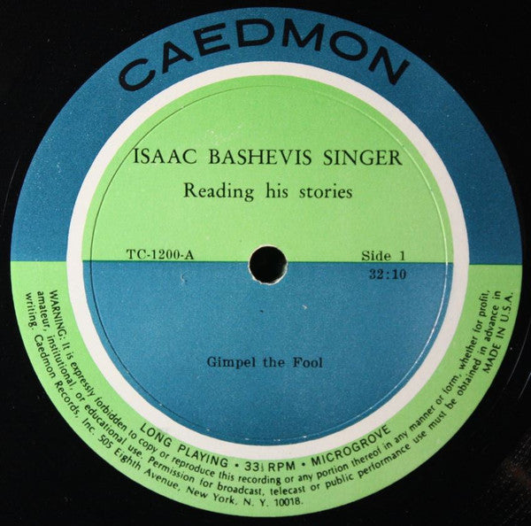 Bashevis, Isaac Singer - Reading Gimpel The Fool And The Man Who Came Back (Vinyl, M) (Vinyl LP)