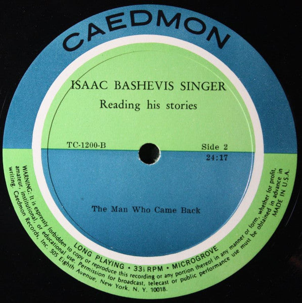 Bashevis, Isaac Singer - Reading Gimpel The Fool And The Man Who Came Back (Vinyl, M) (Vinyl LP)
