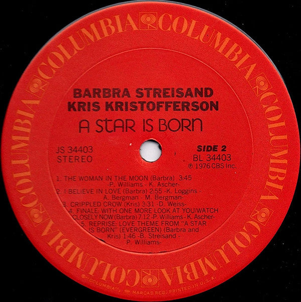 Streisand, Kristofferson - A Star Is Born (VG) (Vinyl LP)