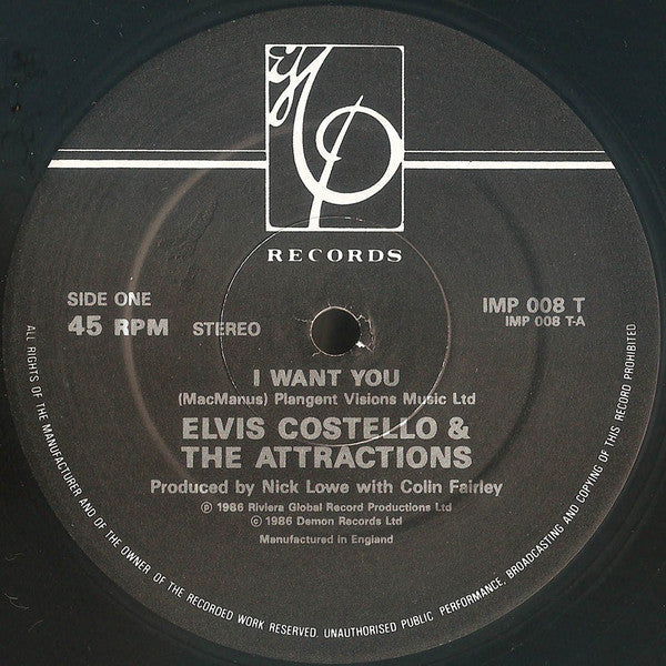 Costello, Elvis And The Attractions - I Want You (Vinyl, VG+) (Vinyl LP)