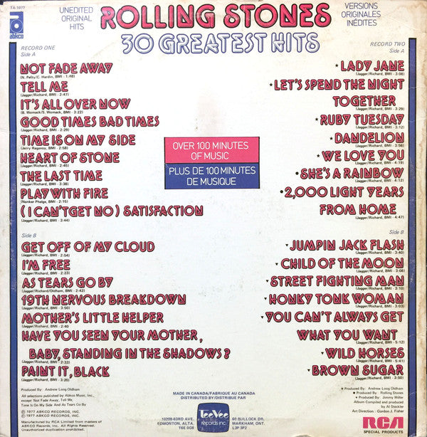 Rolling Stones - 30 Greatest Hits (Vinyl, VG+) (Vinyl LP)