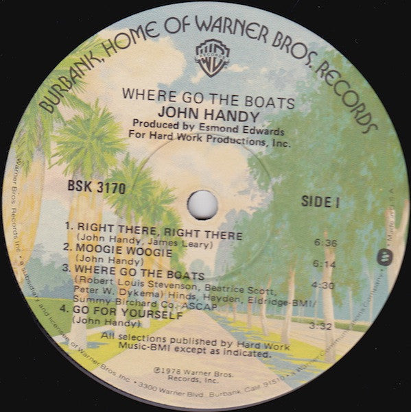 Handy, John - Where Go The Boats (VG+) (Vinyl LP)