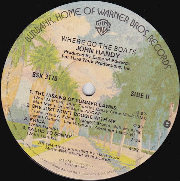 Handy, John - Where Go The Boats (VG+) (Vinyl LP)