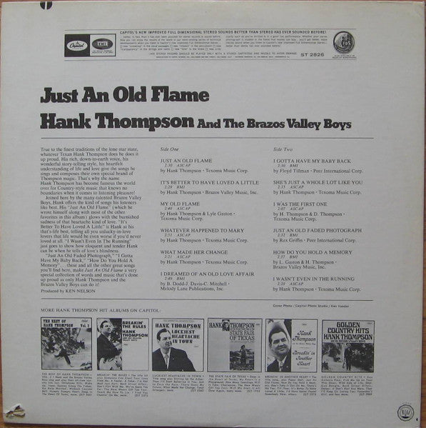 Thompson, Hank And His Brazos Valley Boys - Just An Old Flame (VG+) (Vinyl LP)