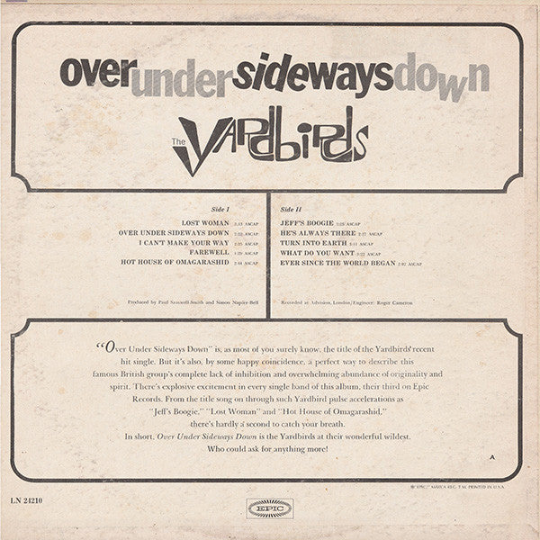 Yardbirds - Over Under Sideways Down (Vinyl, VG+) (Vinyl LP)