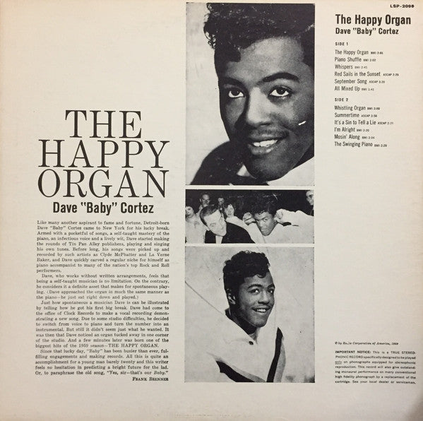 Cortez, Dave "Baby" - The Happy Organ (Vinyl, VG) (Vinyl LP)