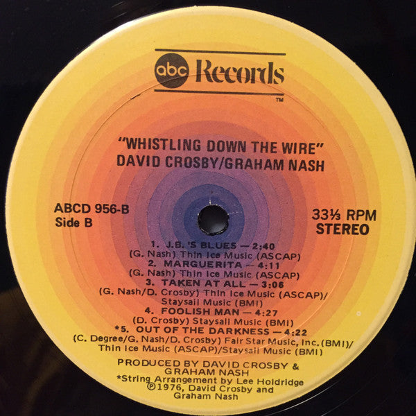 Crosby - Nash - Whistling Down The Wire (Vinyl, VG+) (Vinyl LP)