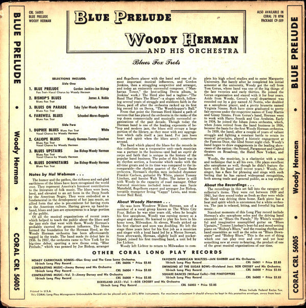 Herman, Woody And His Orchestra - Blue Prelude (VG) (Vinyl LP)