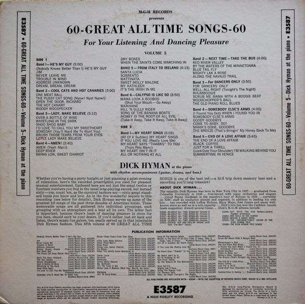 Hyman, Dick - 60 Great All Time Songs For Your Listening And Dancing Pleasure Vol.5 (VG) (Vinyl LP)