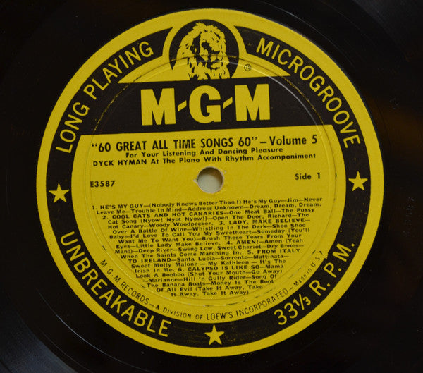 Hyman, Dick - 60 Great All Time Songs For Your Listening And Dancing Pleasure Vol.5 (VG) (Vinyl LP)