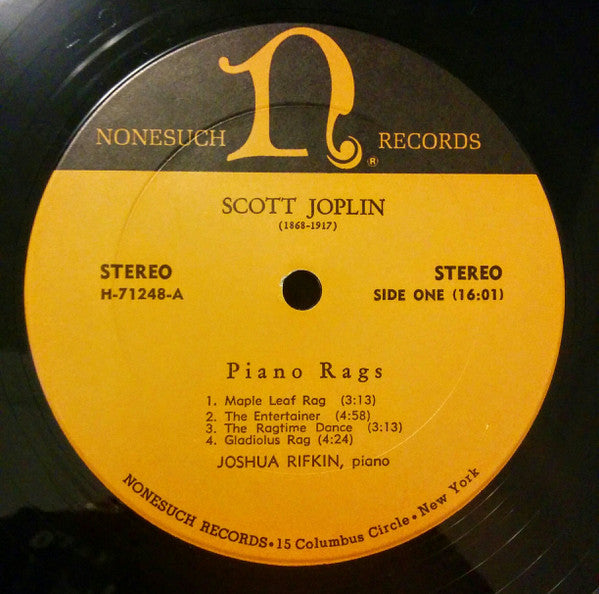 Joplin, Scott & Joshua Rifkin - Piano Rags (Vinyl, VG+) (Vinyl LP)