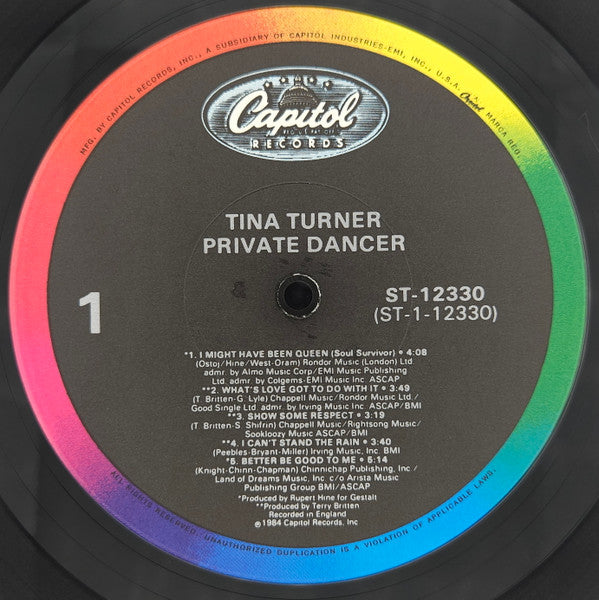 Turner, Tina - Private Dancer (Vinyl, VG+) (Vinyl LP)