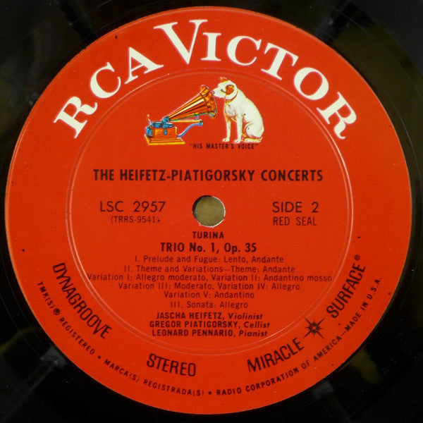 Mozart, Turina, Heifetz, Piatigorsky, Leonard Pennario - Violin Concerto No. 5, K. 219 · Trio No. 1 For Piano, Violin And Cello, Op. 35 (Vinyl, NM or M-) (Vinyl LP)