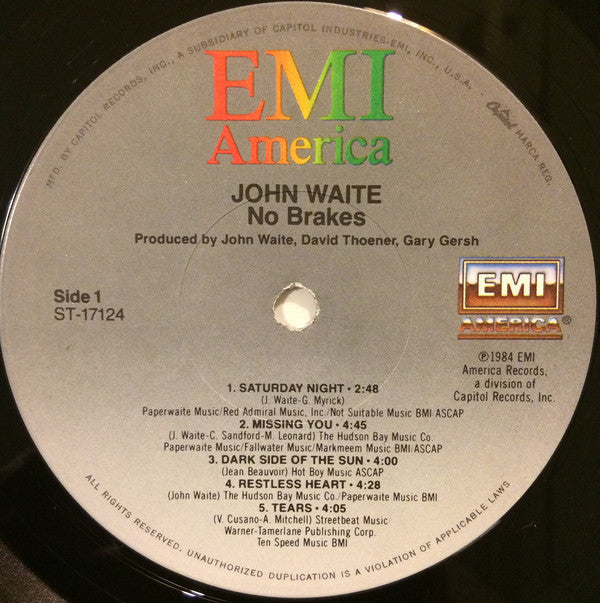 Waite, John - No Brakes (VG+) (Vinyl LP)