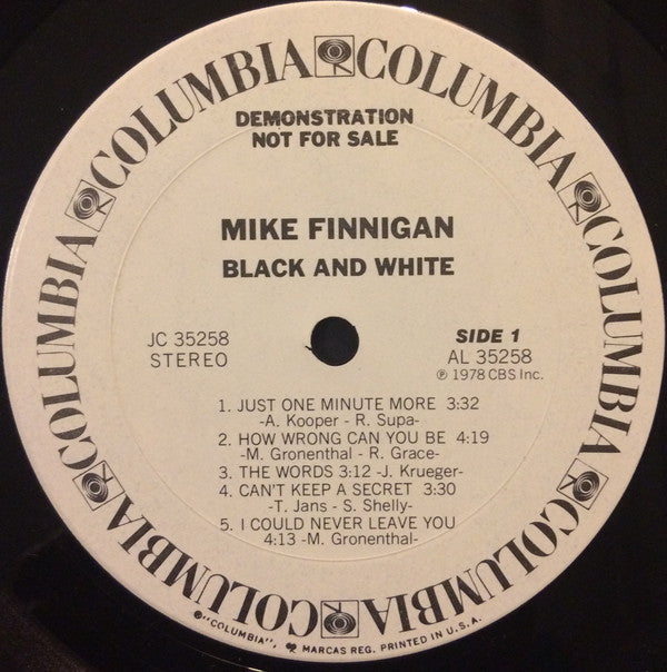 Finnigan, Mike - Black & White (NM or M-) (Vinyl LP)