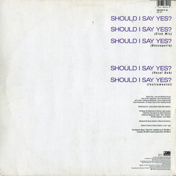 Nu Shooz - Should I Say Yes? (VG+) (Vinyl LP)