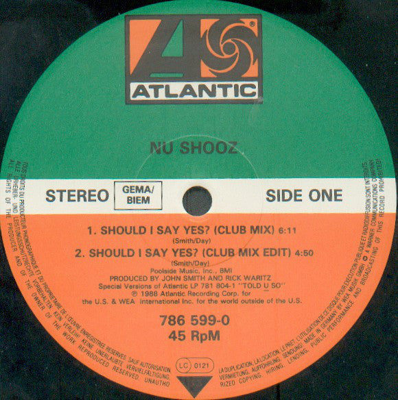 Nu Shooz - Should I Say Yes? (VG+) (Vinyl LP)