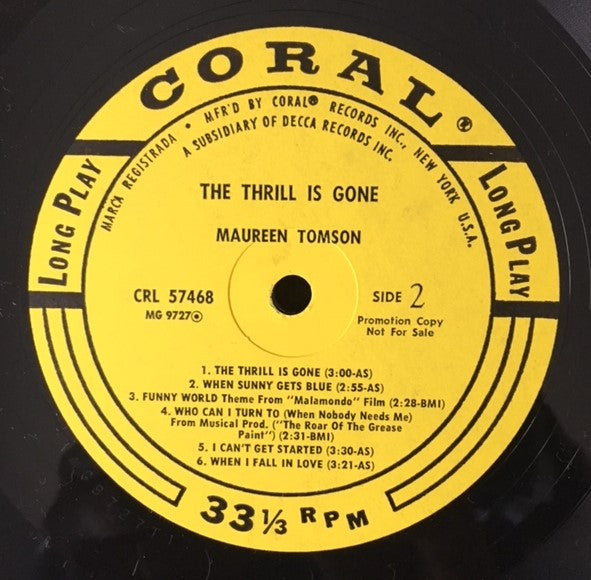 Tomson, Maureen - The Thrill Is Gone (VG+) (Vinyl LP)