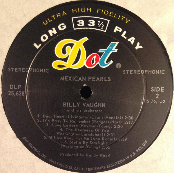 Vaughn, Billy - Mexican Pearls (VG) (Vinyl LP)