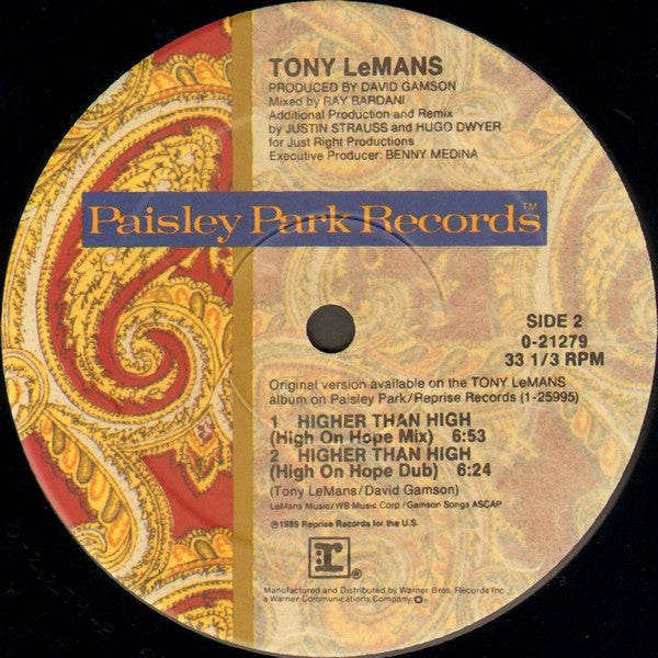 LeMans, Tony - Higher Than High (VG+) (Vinyl LP)