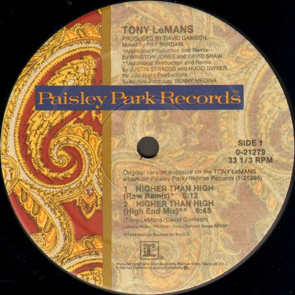 LeMans, Tony - Higher Than High (VG+) (Vinyl LP)