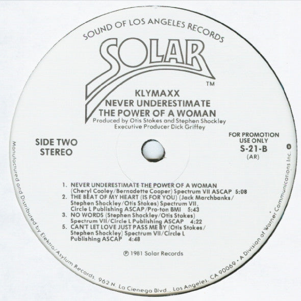 Klymaxx - Never Underestimate The Power Of A Woman (NM or M-) (Vinyl LP)