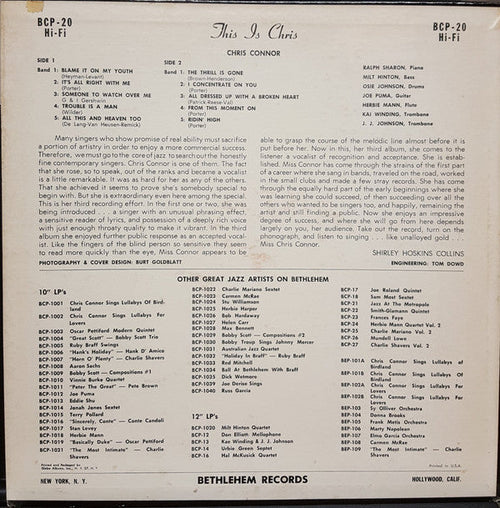 Connor, Chris - This Is Chris (Vinyl, VG+) (Vinyl LP)