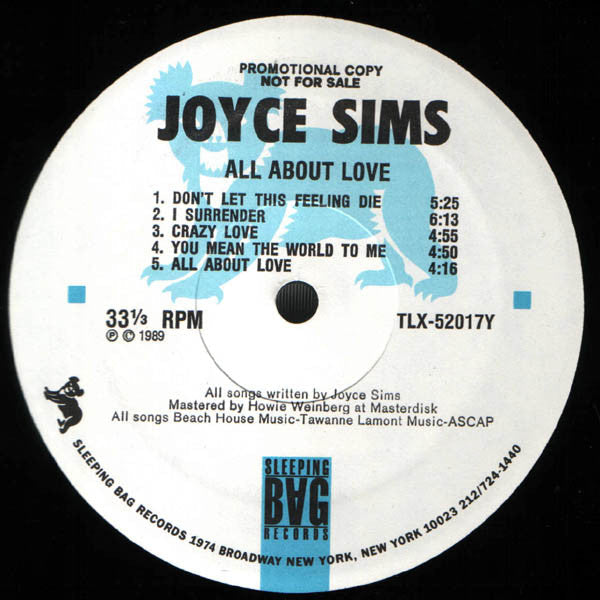 Sims, Joyce - All About Love (G+) (Vinyl LP)