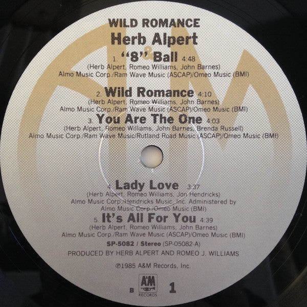 Alpert, Herb - Wild Romance (VG+) (Vinyl LP)