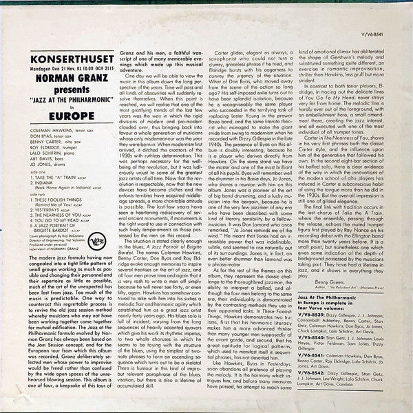 Jazz At The Philharmonic - Norman Granz Presents "Jazz At The Philharmonic" In Europe (Vinyl, VG) (Vinyl LP)